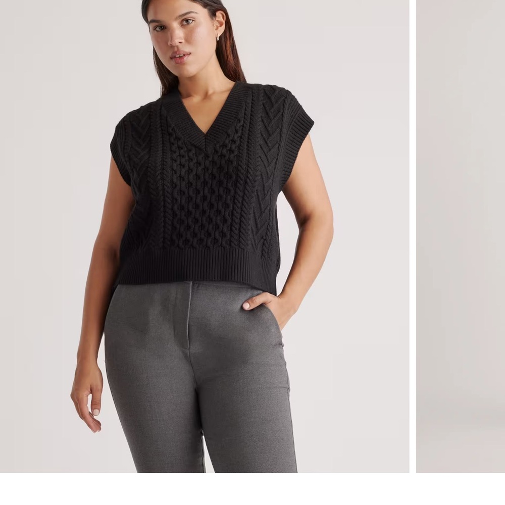 Black Cable Knit Sweater Vest